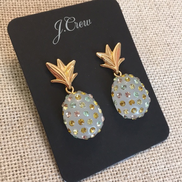 J. Crew Jewelry - J. Crew Sparkle Pineapple Earrings Frosted Citrus